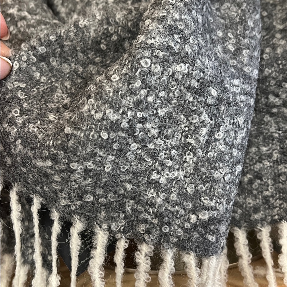 100% baby alpaca Boucle Cozy  Textured Scarf